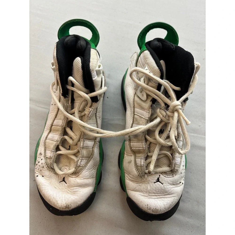 Jordan 6 Rings Lucky Green White Black Youth 4Y 323419-131 Basketball Shoes